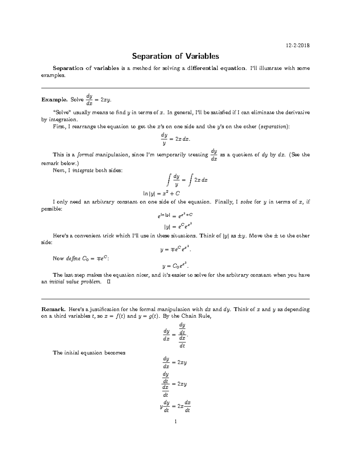 Separation-of-variables notes - 12-2- Separation of Variables ...