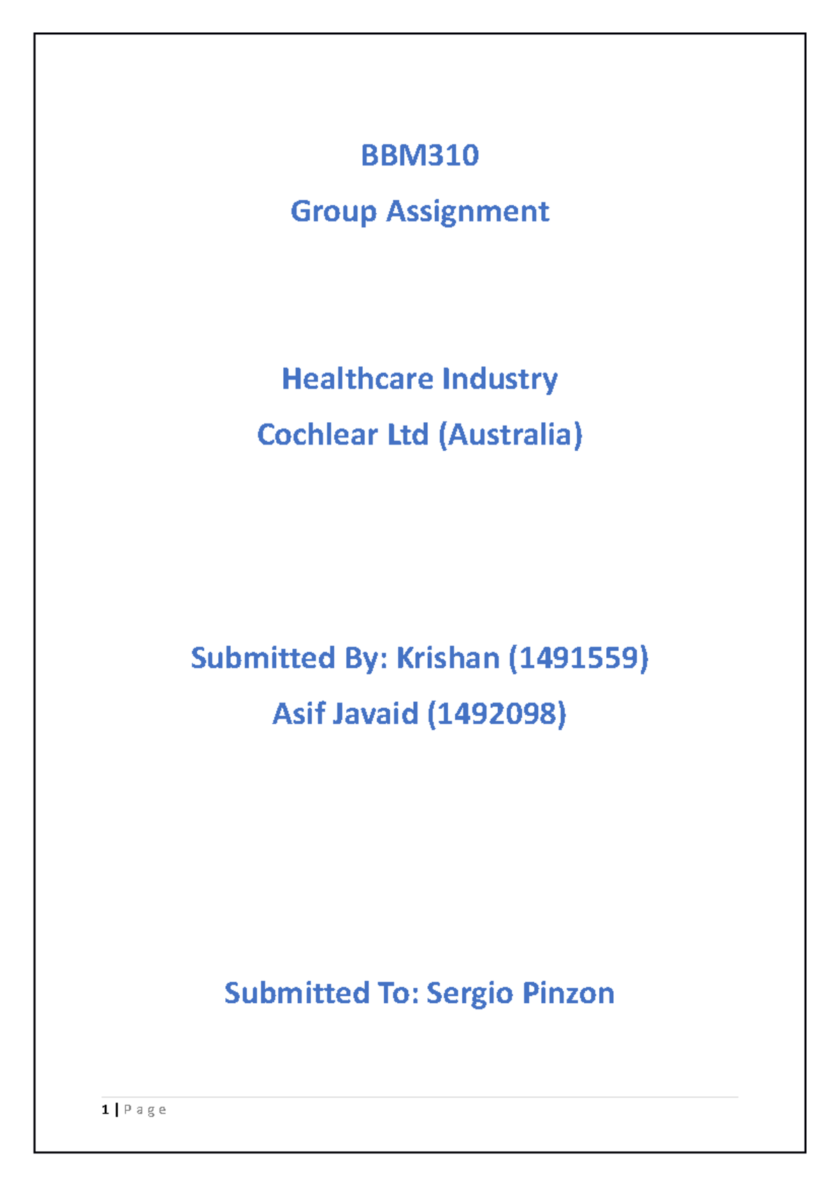 BBM310 Group Assignment - ACC1102 - USQ - Studocu