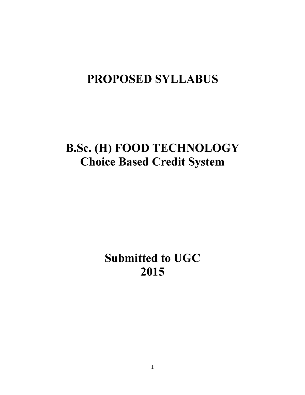 6722137 B - Good - PROPOSED SYLLABUS B. (H) FOOD TECHNOLOGY Choice ...