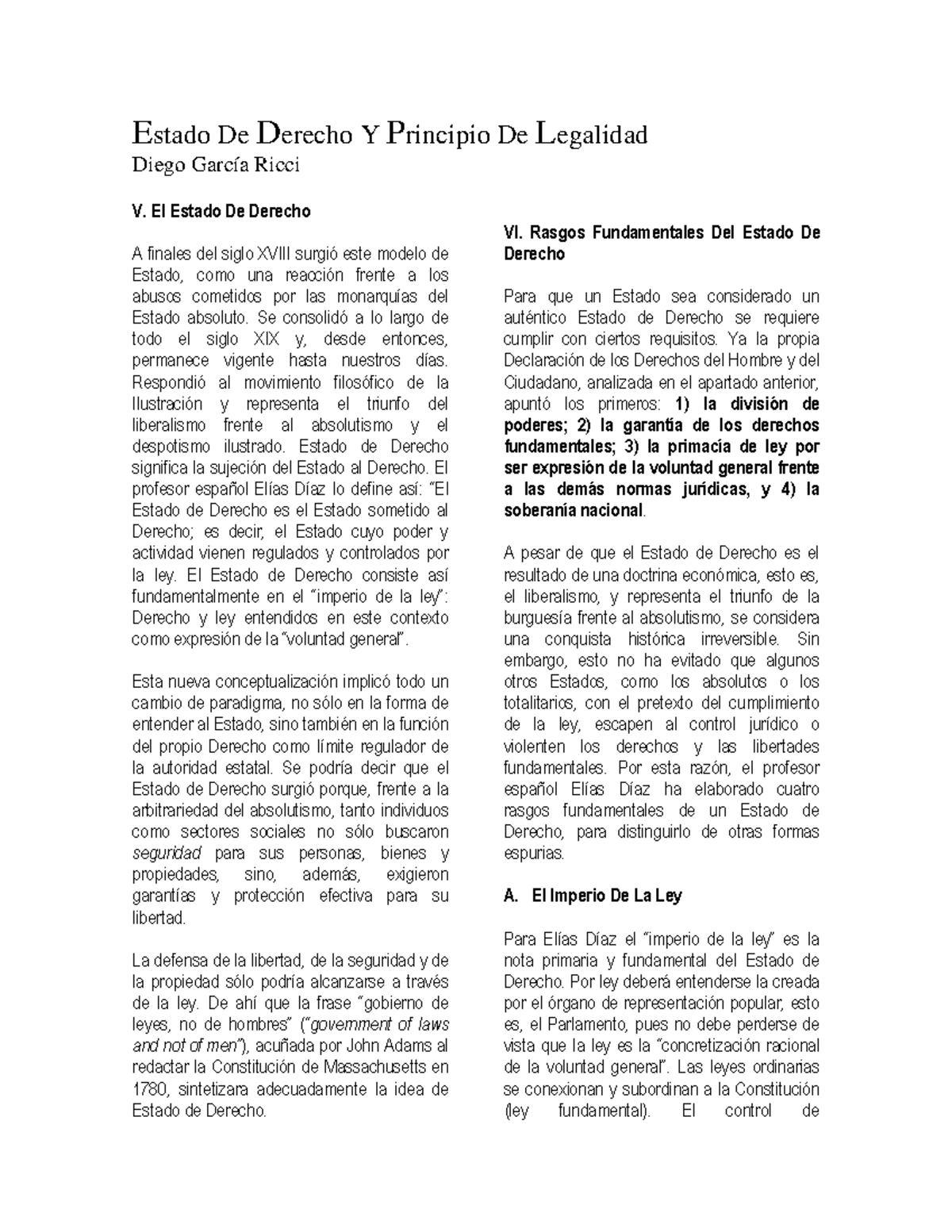 012 Estado De Derecho Y Principio De Legalidad - Estado De Derecho Y ...