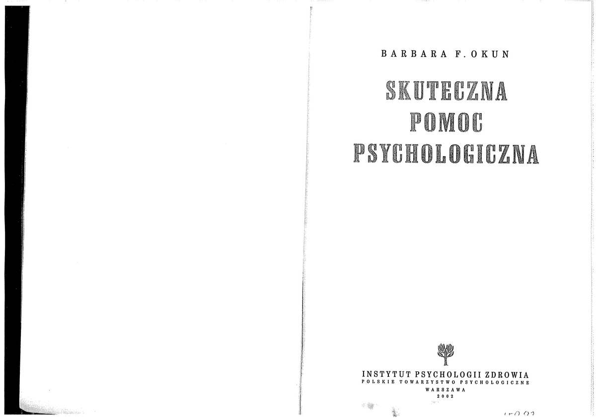 Okun Skuteczna Pomoc Psychologiczna. R.3-komunikacja - Podstawowe ...