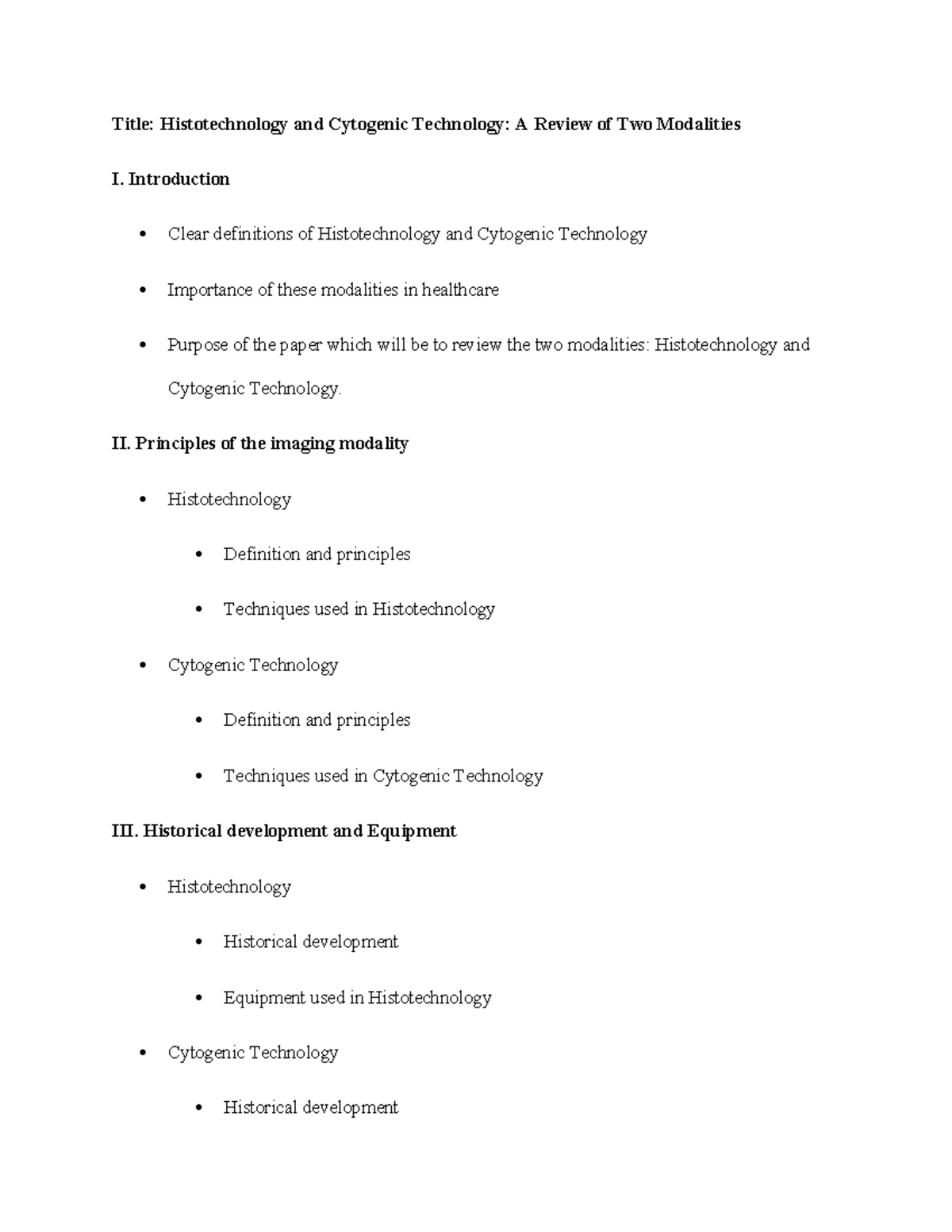 A Review of Two Modalities - Introduction Clear definitions of ...