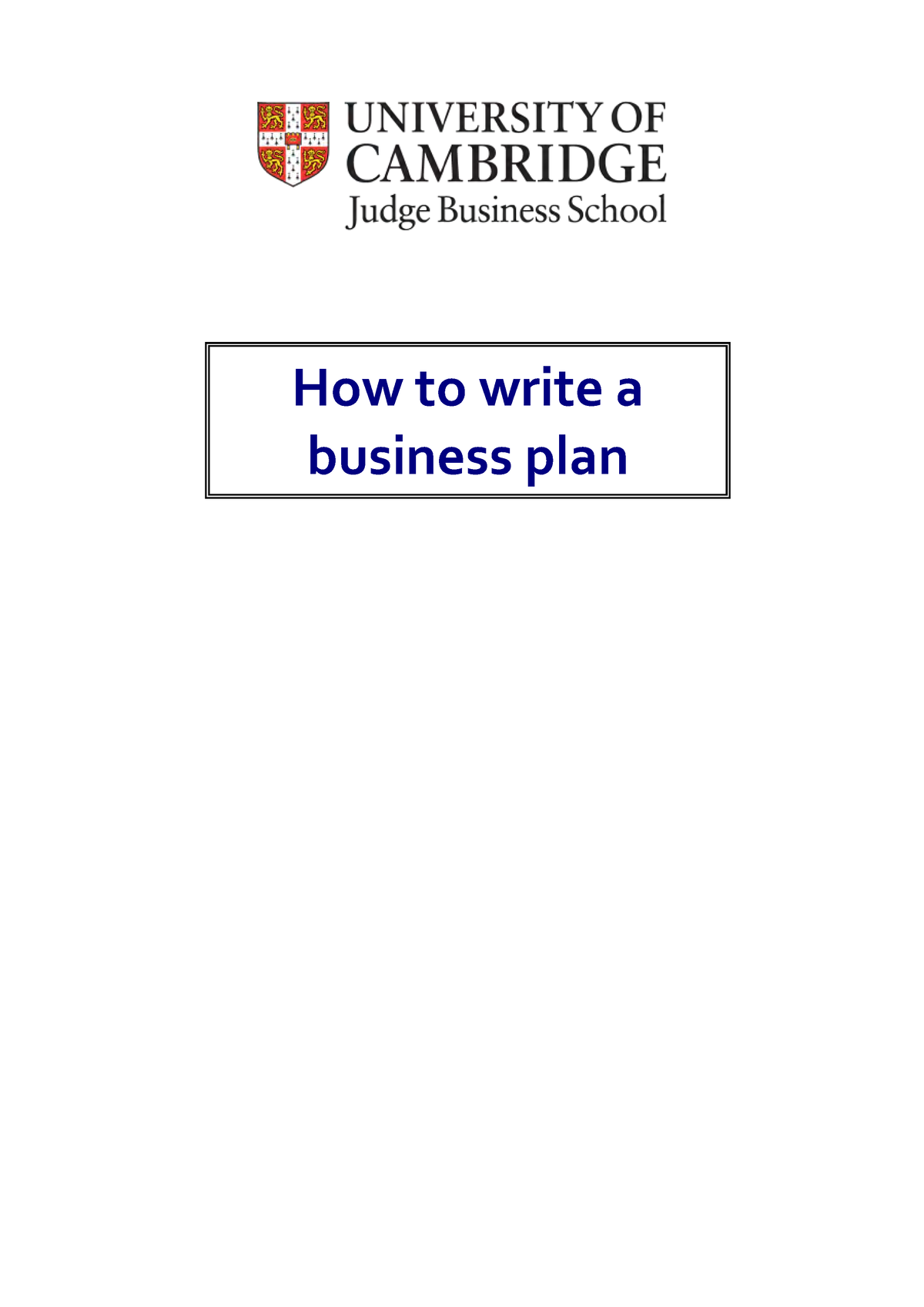 gov write a business plan