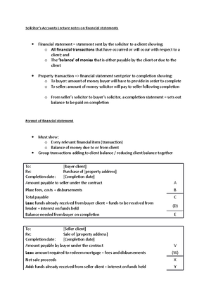 Solicitor’s Accounts Lecture notes on Accounting for VAT on client ...