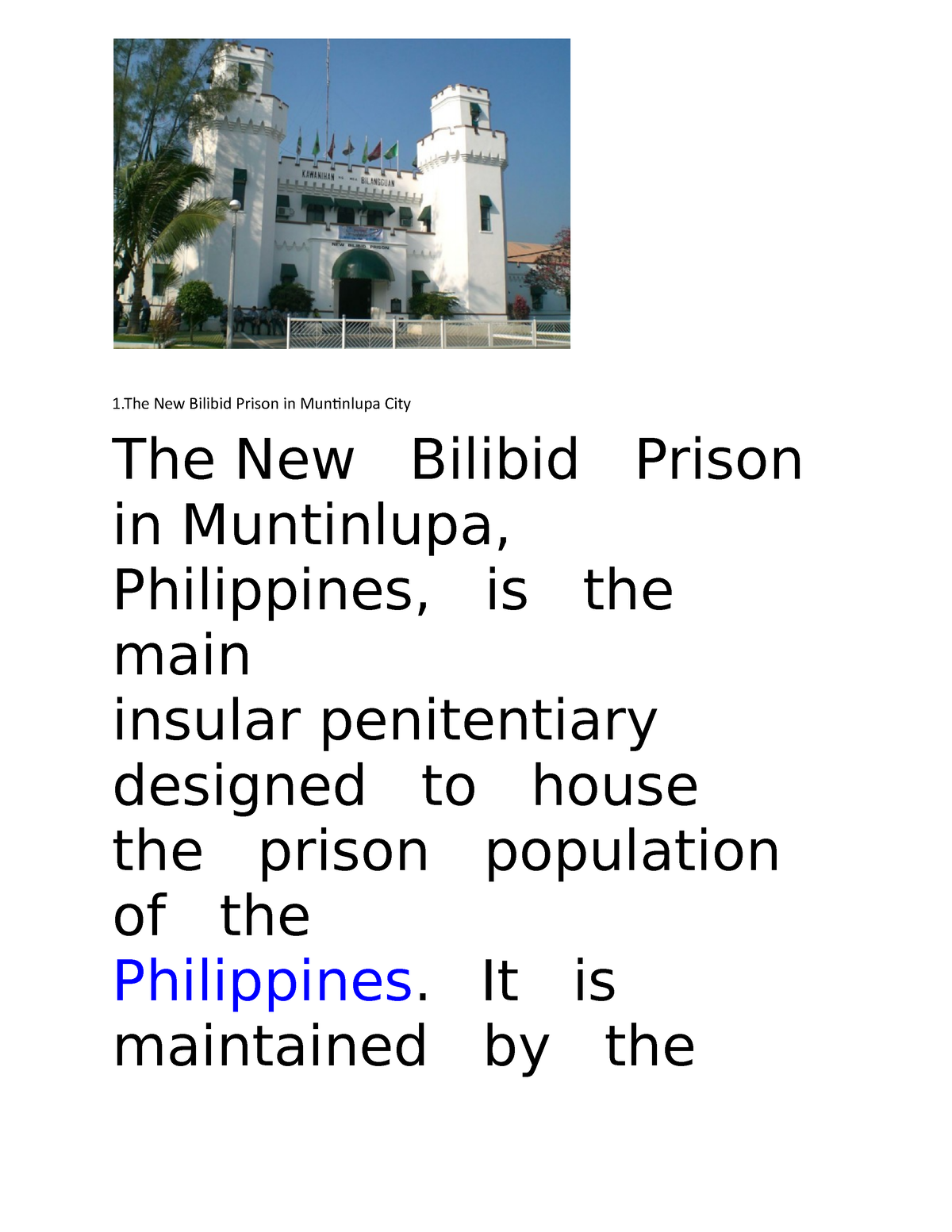 thesis new bilibid prison