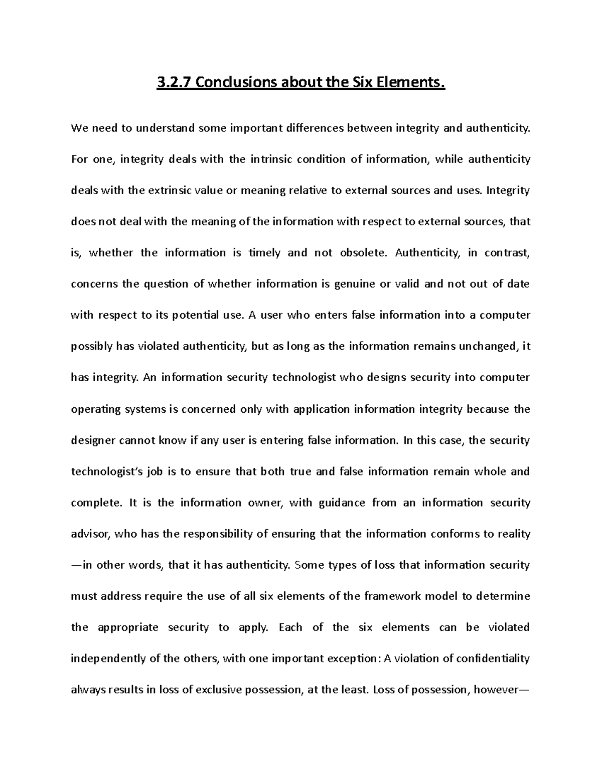 Conclusions About The Six Elements 3 2 Conclusions About The Six