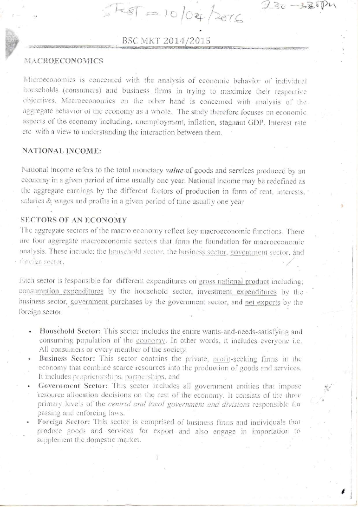 Business Economics compressed notes for year one students - Bachelor of ...