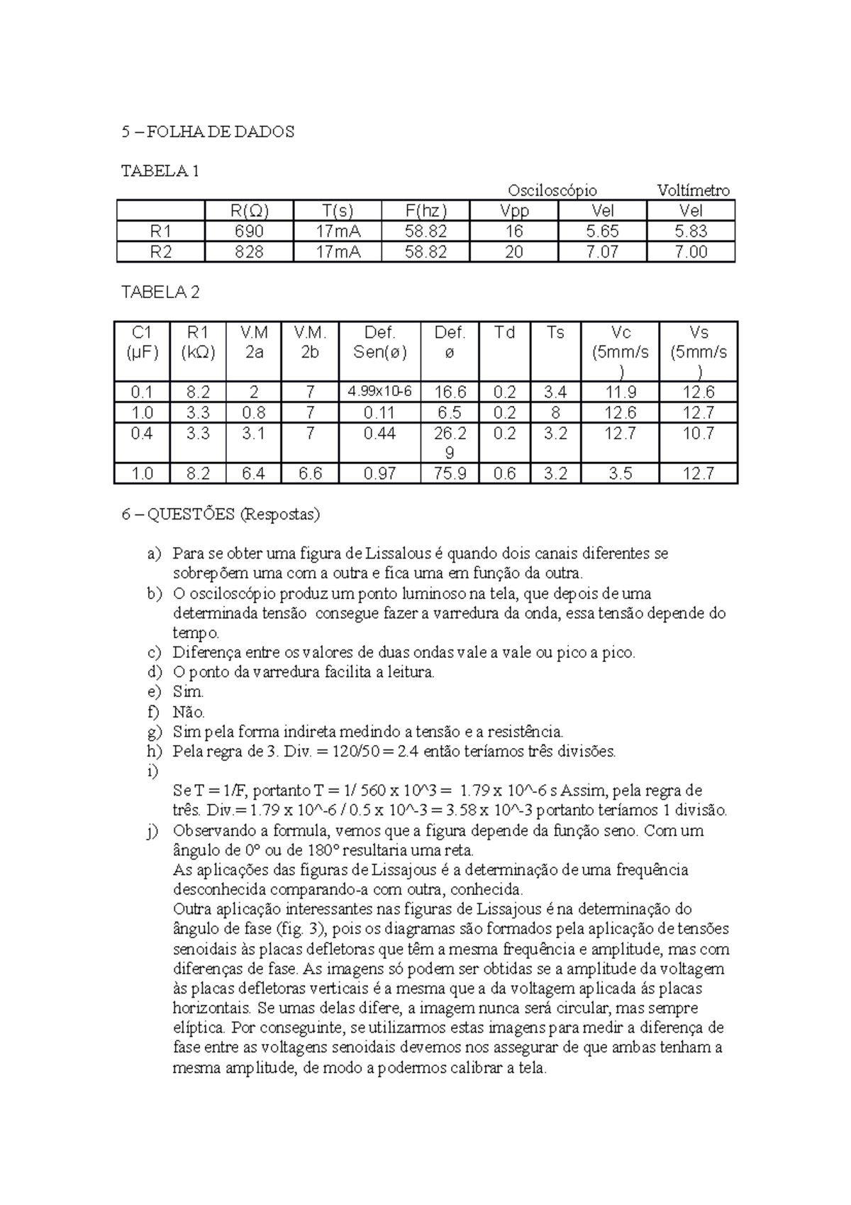 trabalho de fisica experimental