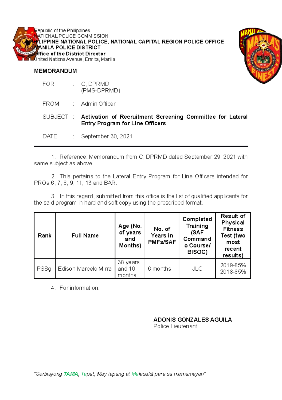 Activation of Recruitment Screening Committee for Lateral Entry Program ...