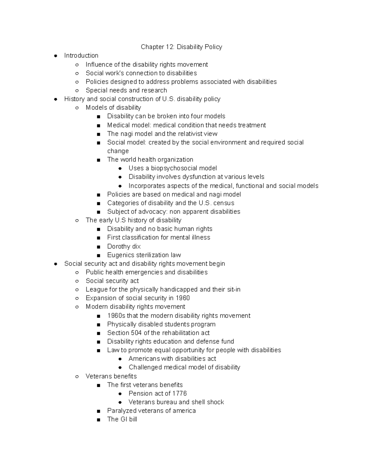 Chapter 12 Disability Policy - Chapter 12: Disability Policy ...