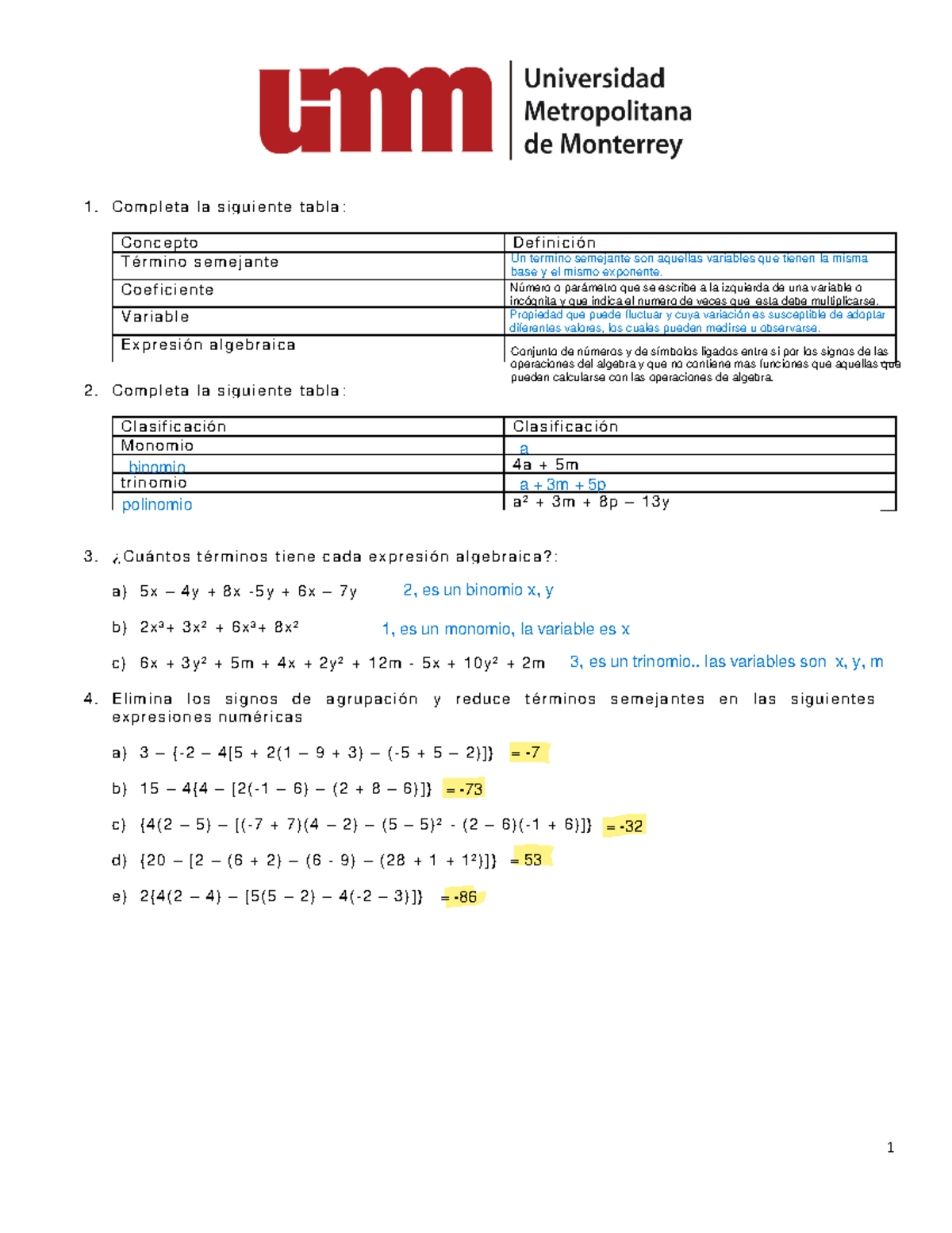 Act01 BNOR - Actividad - 1 C o m p l e t a l a s i g u i e n t e t a b ...