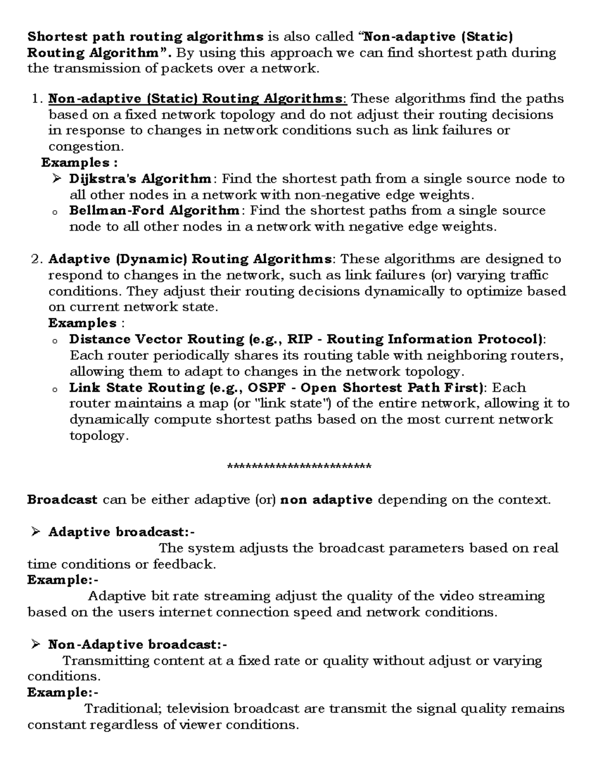 Unit 4 extra routing algorithams - Shortest path routing algorithms is ...