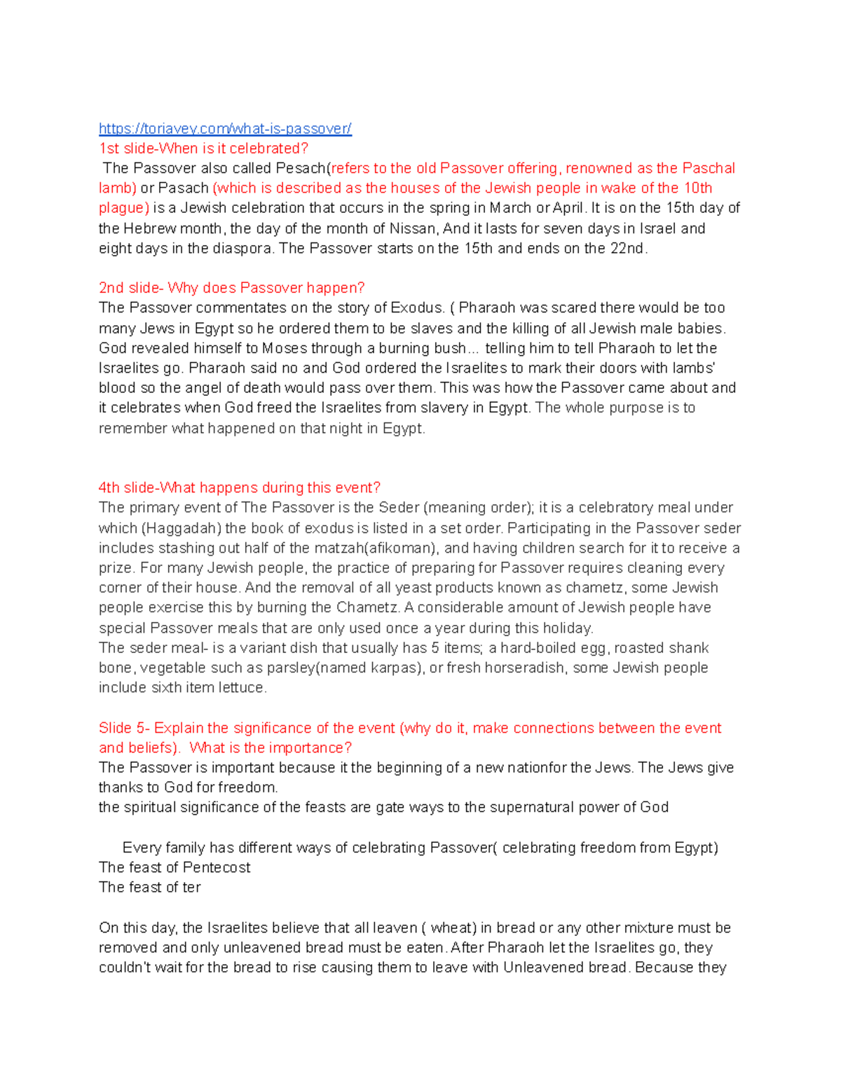 Passover - It is on the 15th day of the Hebrew month, the day of the ...