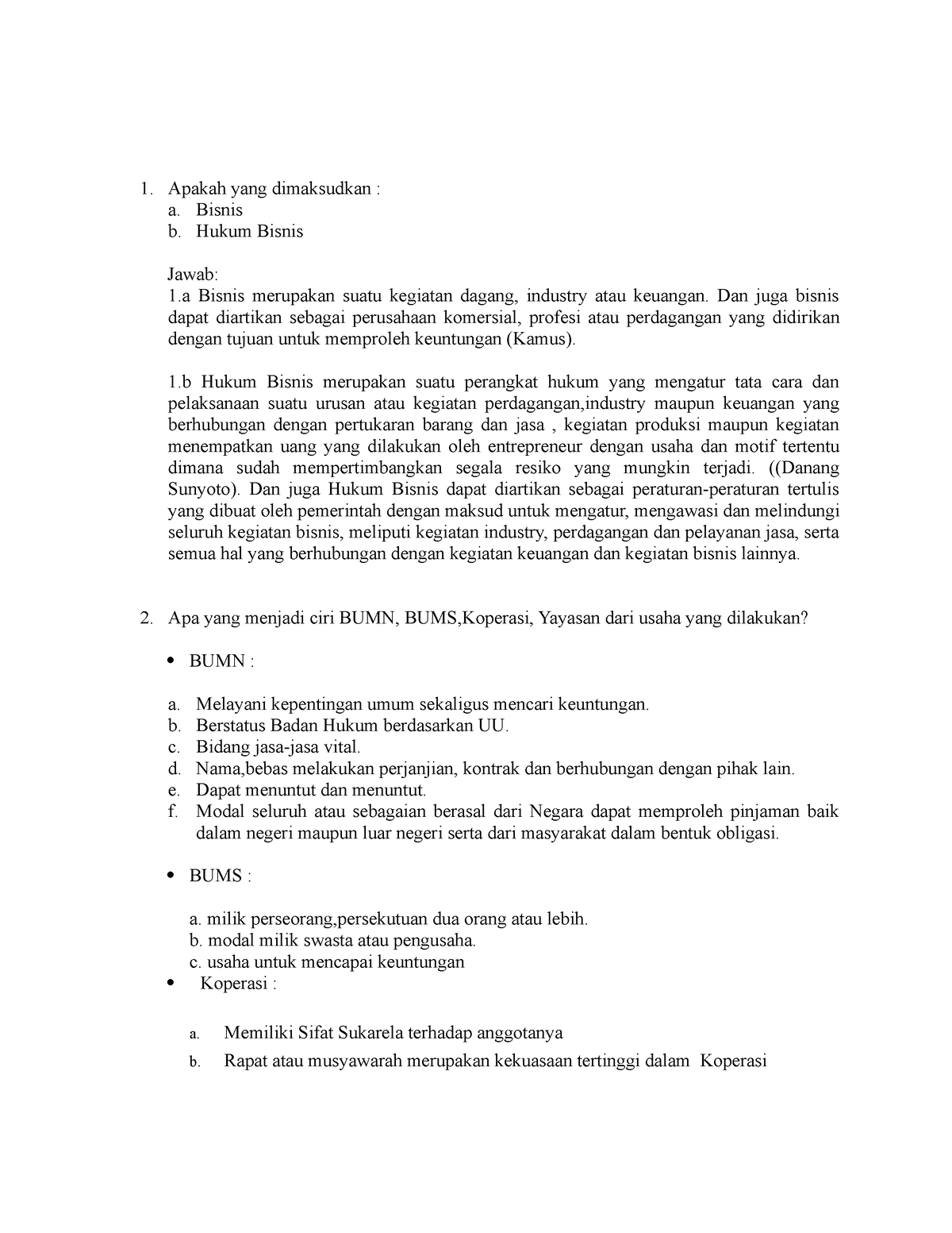 Tugas Individu Hukum Bisnis - Apakah Yang Dimaksudkan : A. Bisnis B ...