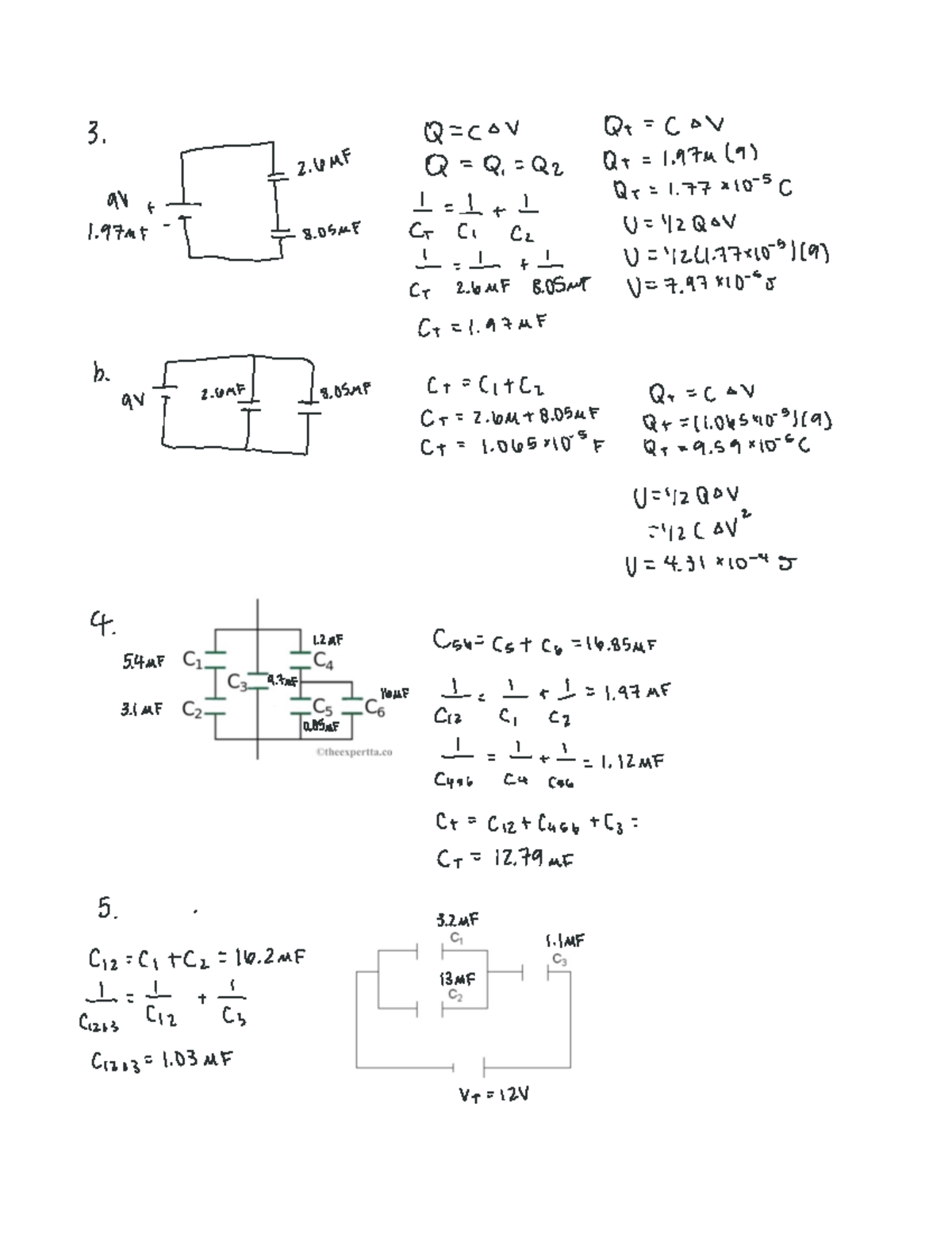 Worked out Problems Circuits - 3 Q Q p Qt Cov 72 Qt 1. 10 SC t you Q ...