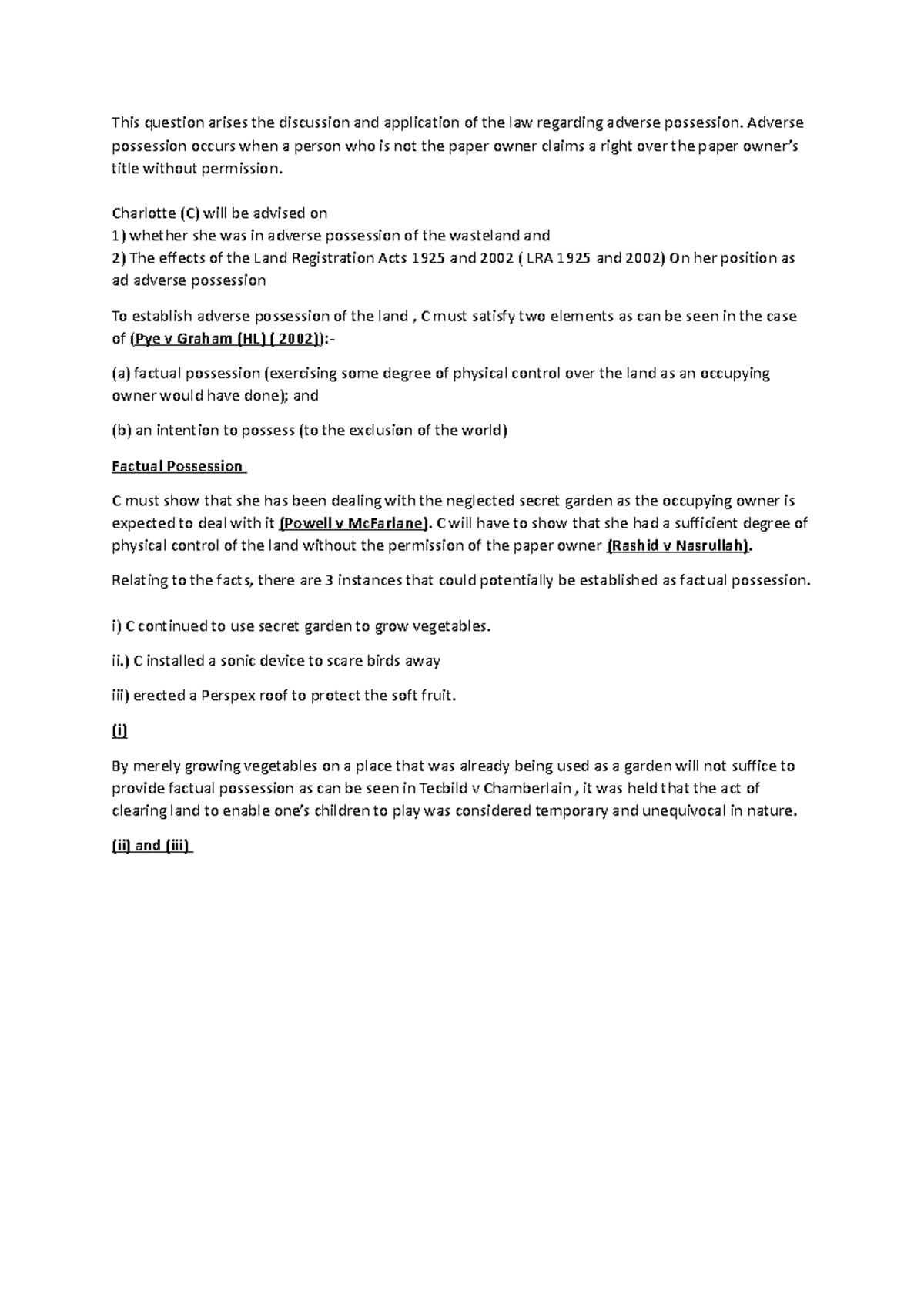 This question arises the discussion and application of the law