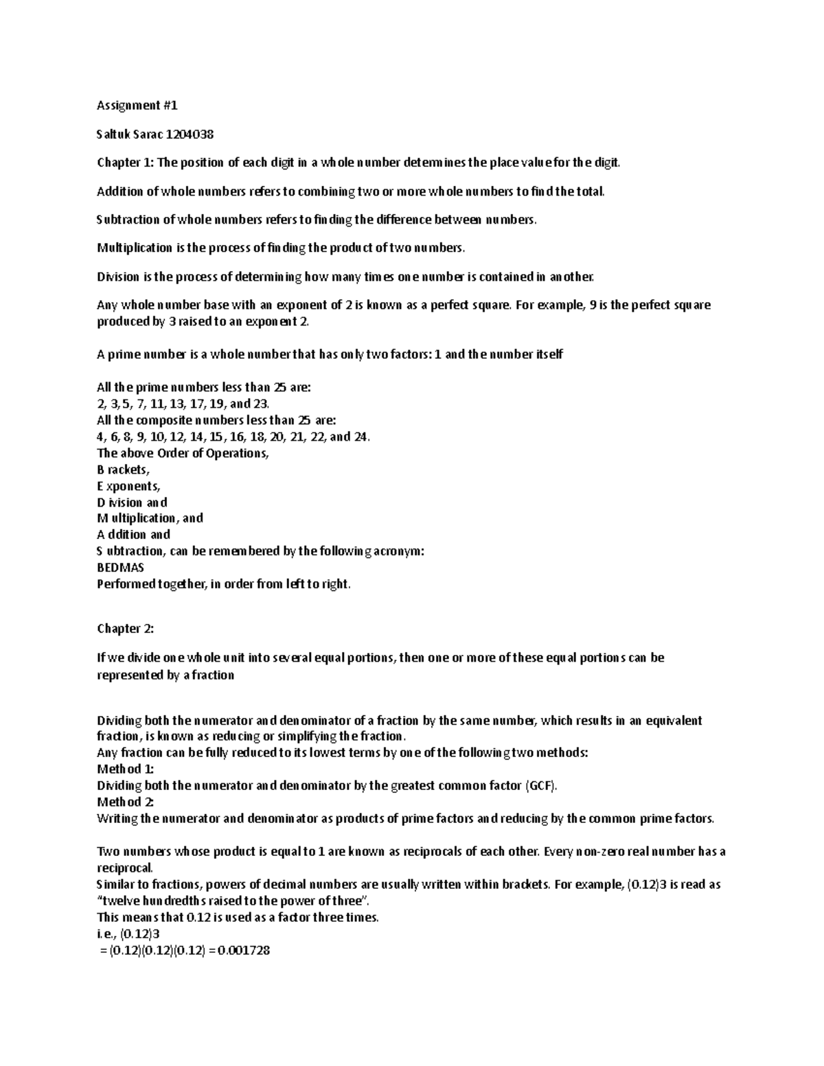 Sarac Assignment Summary Of Chapter 1 2 On Vretta Assignment Saltuk Sarac 1204038