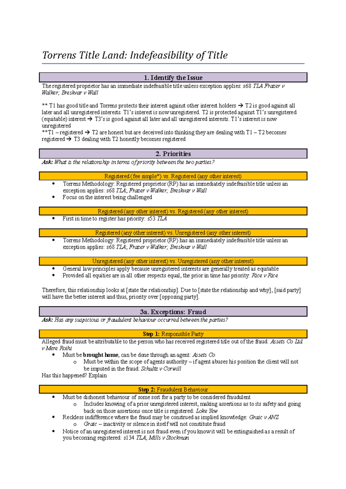 2 Torrens Title Land (indefeasibility) template Torrens Title Land