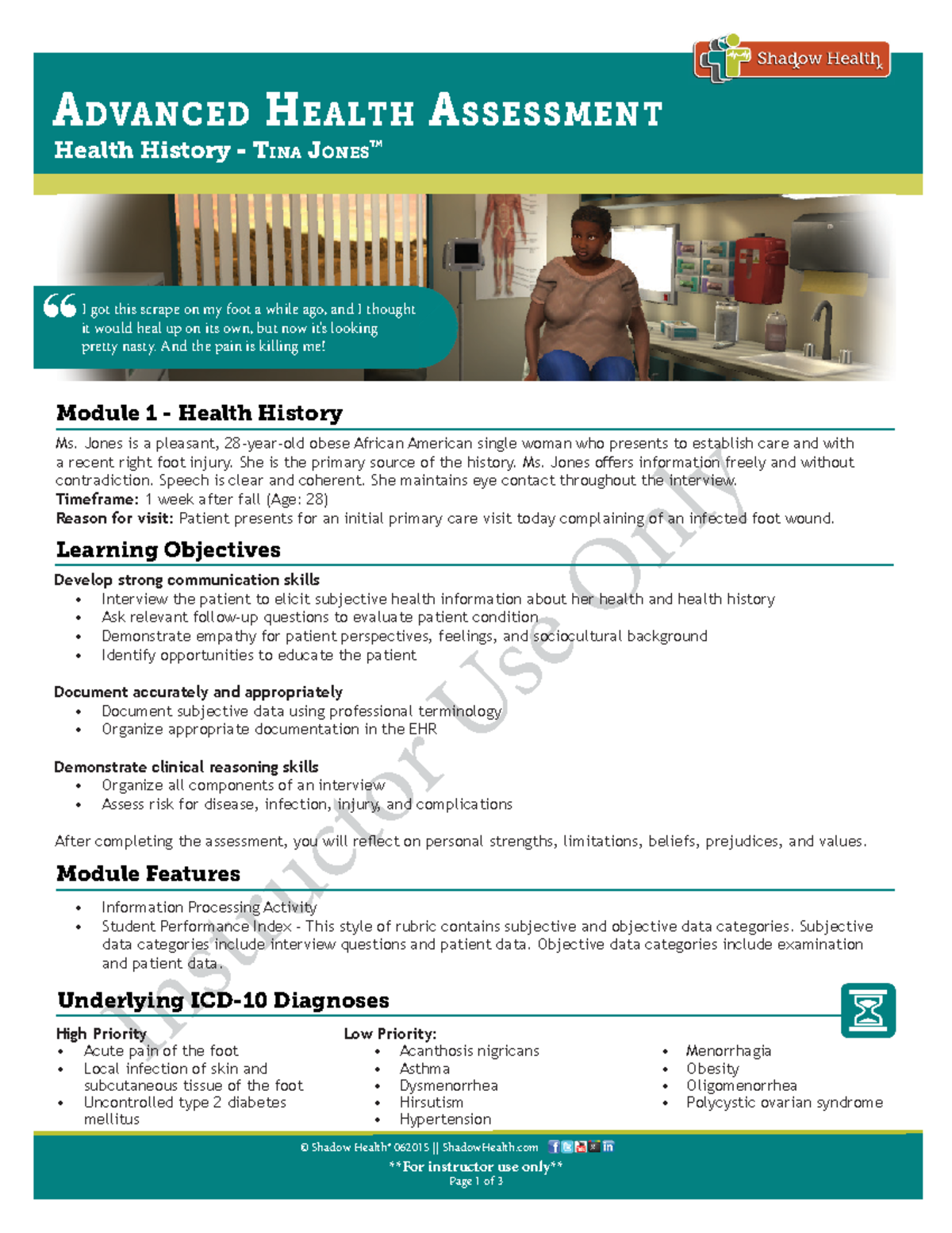Tina Jones Respiratory Shadow Health