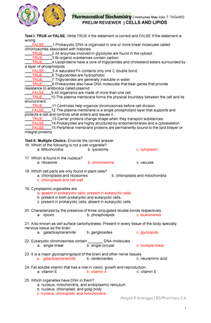 Biochemistry Reviewer - BIOCHEMISTRY REVIEWER TOPIC: Introduction to ...