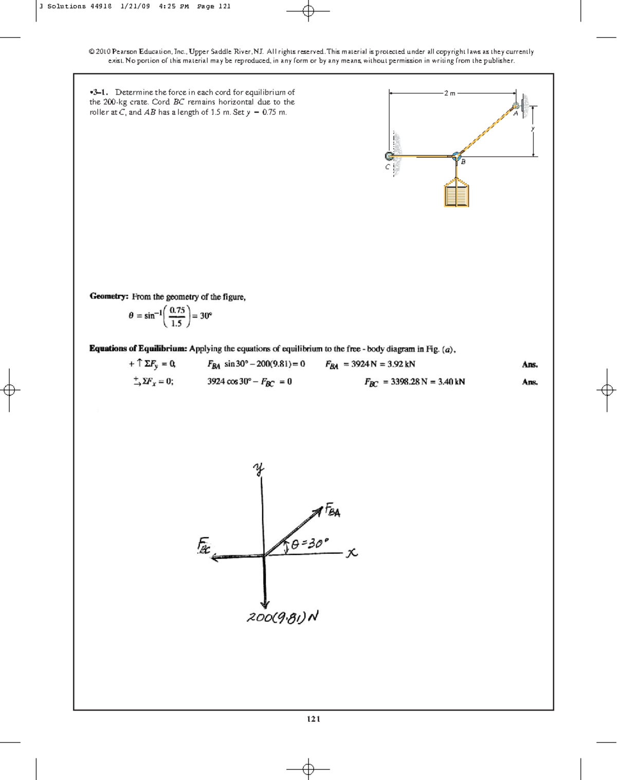 Chapter 3 - Solucionario Hibbeler - •3–1. Determine The Force In Each ...