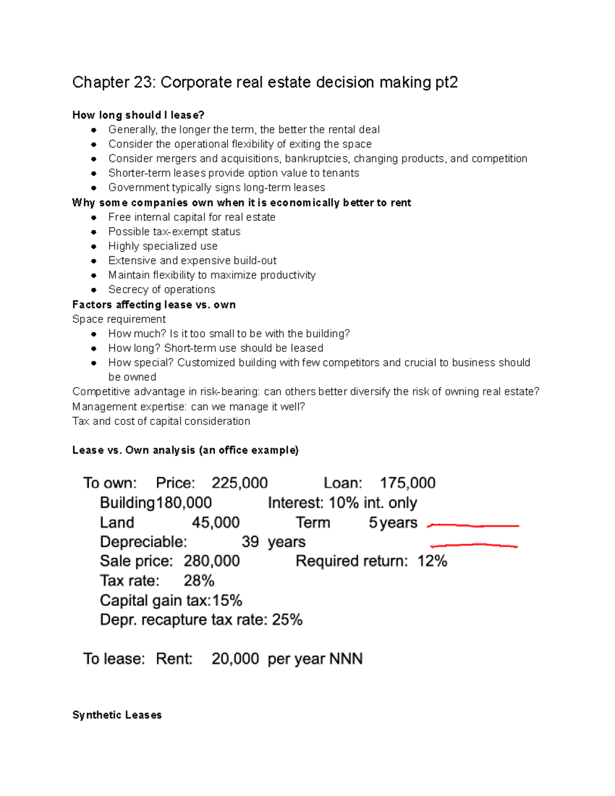 Real Estate Investments Chapter 23 pt2 Chapter 23 Corporate real