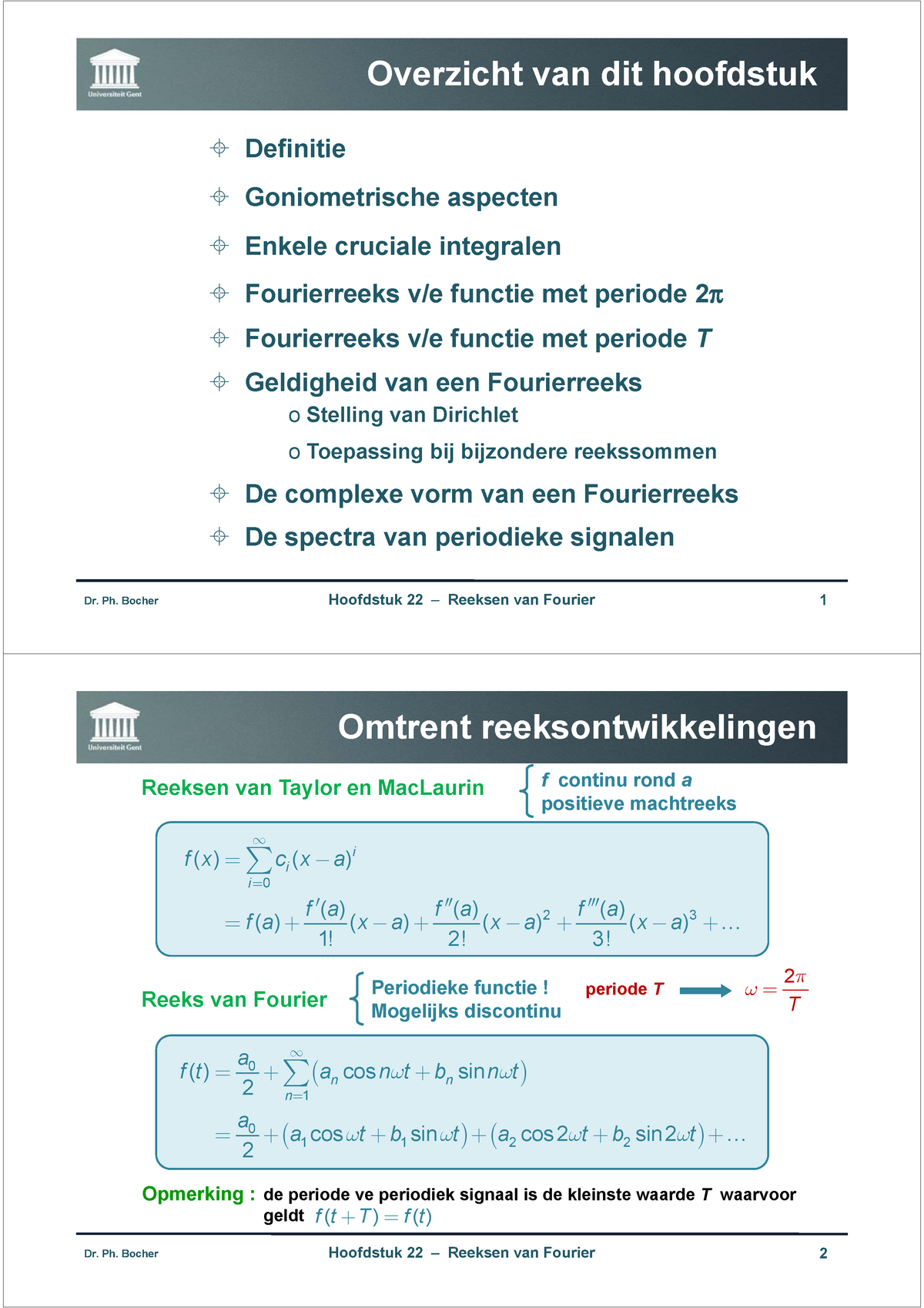 Hoofdstuk 22 Reeksen Van Fourier Studocu