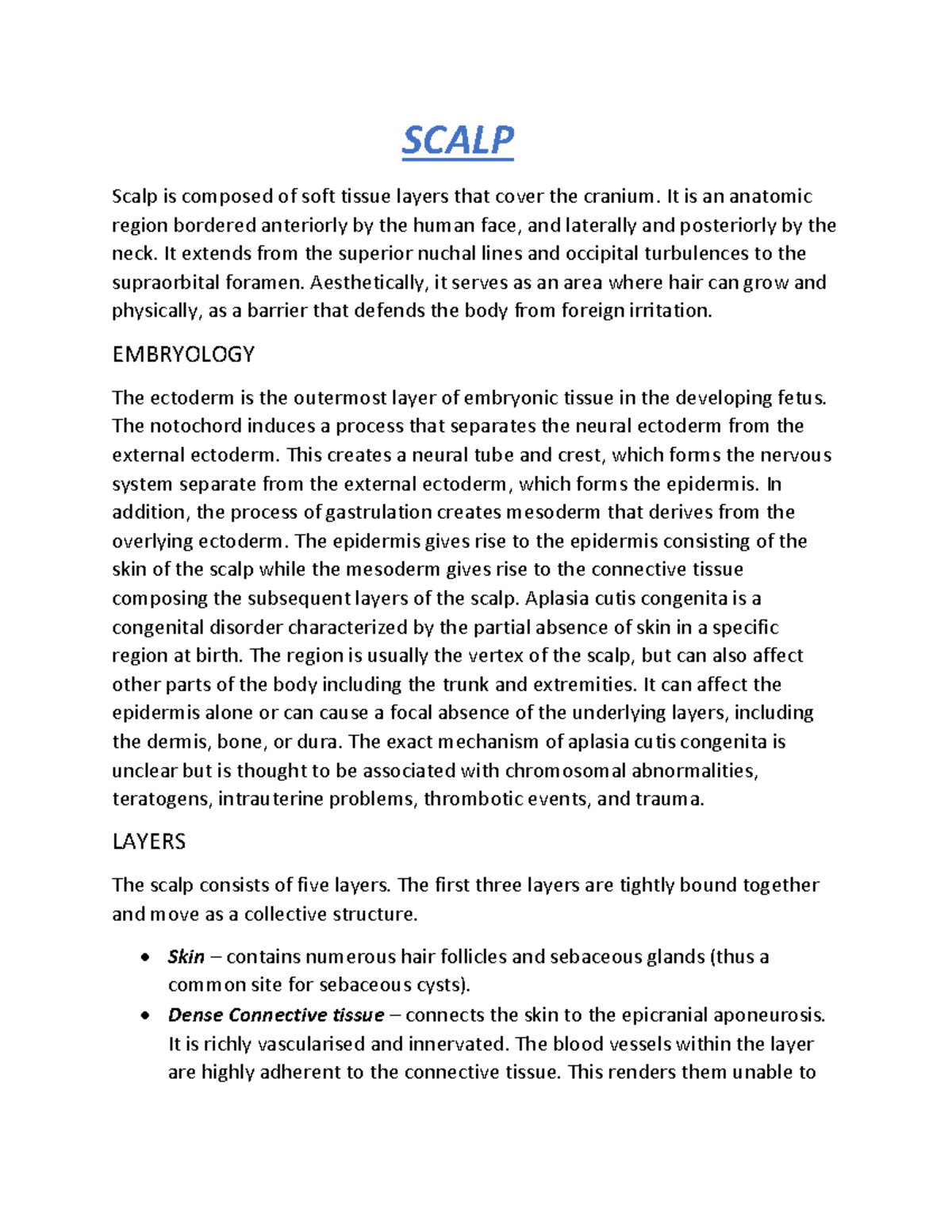 Scalp Bachelor of dental science RGUHS Studocu