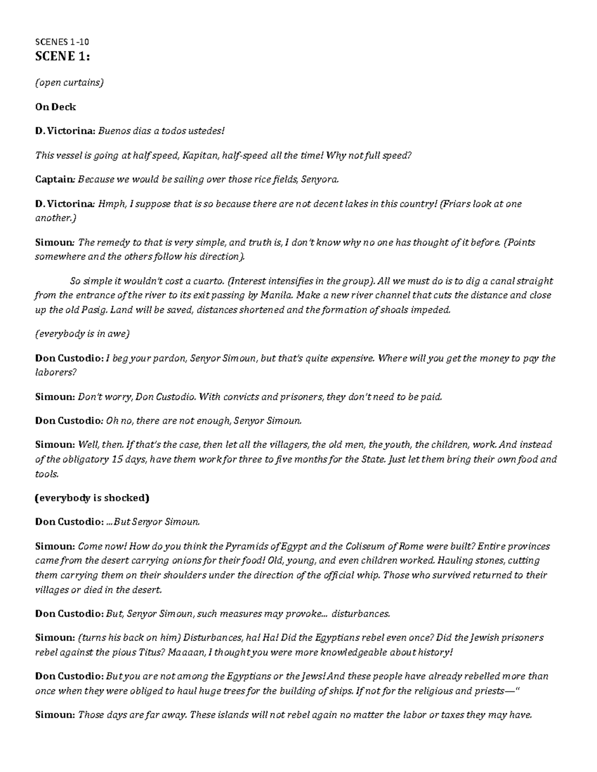 Scenes-1-10 - script - SCENE 1: (open curtains) On Deck D. Victorina ...