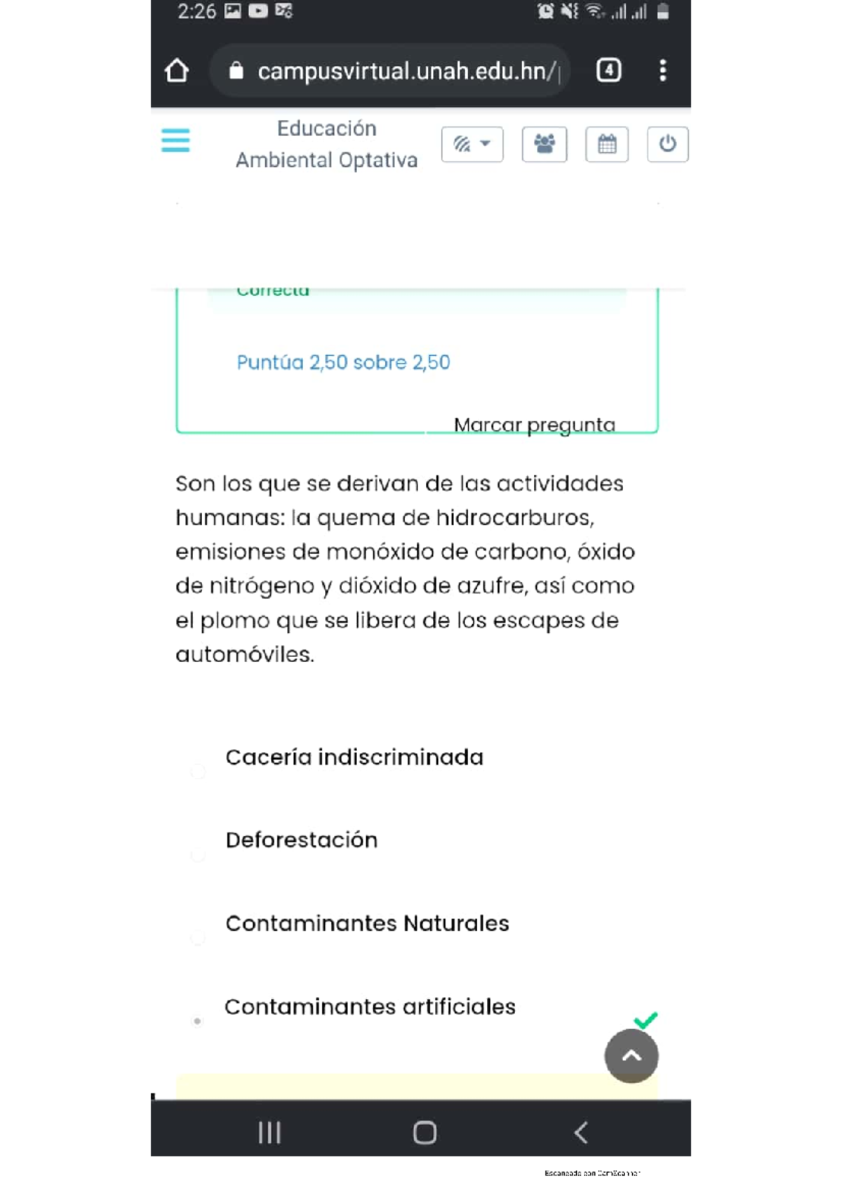 Examen 4, Ambiental - Contenido Y Respuestas De Exámenes - Educación ...