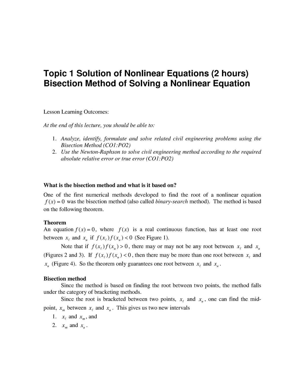 Bisection Method - Hope This Can Help You Guys - Topic 1 Solution Of ...