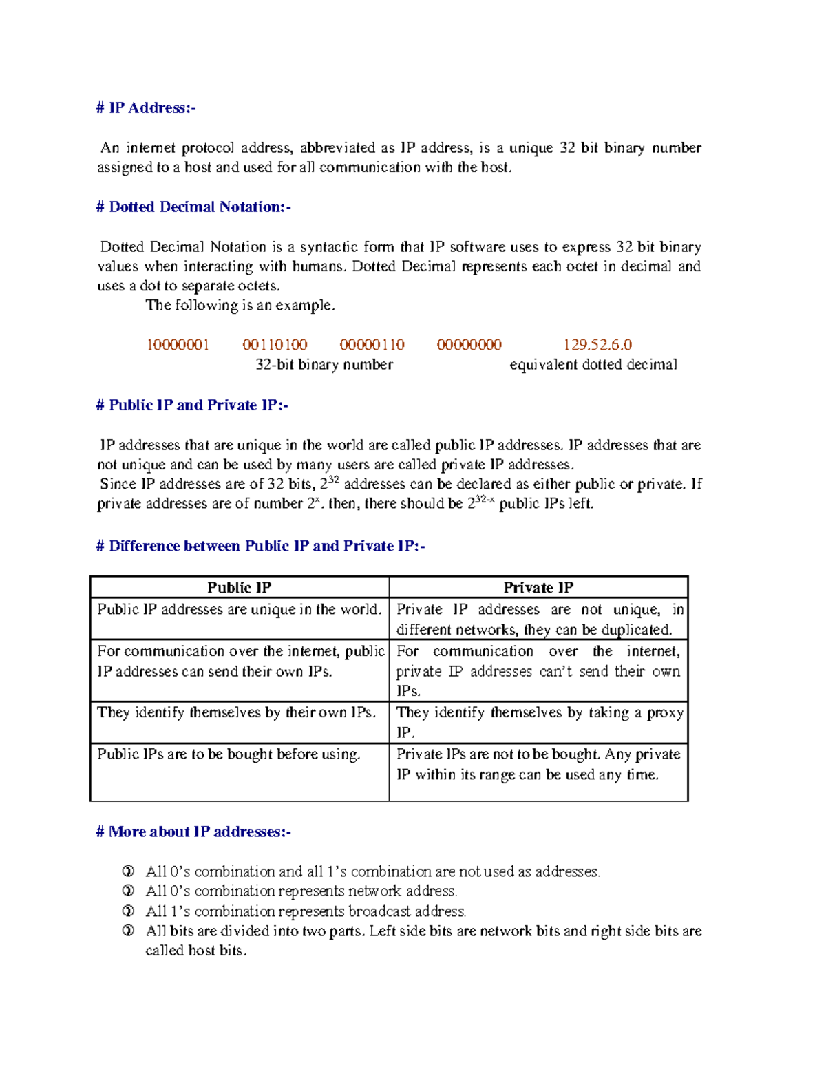 Lecture-6 - It is about IP address - IP Address:- An internet protocol ...