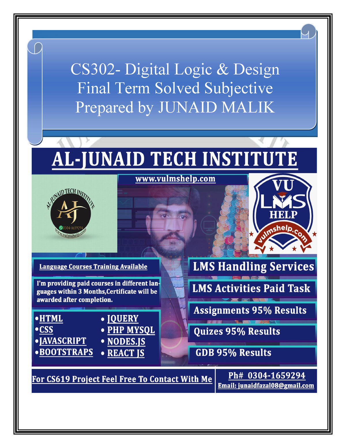 CS302 Final Term Solved Subjective By Junaid - CS302- Digital Logic ...