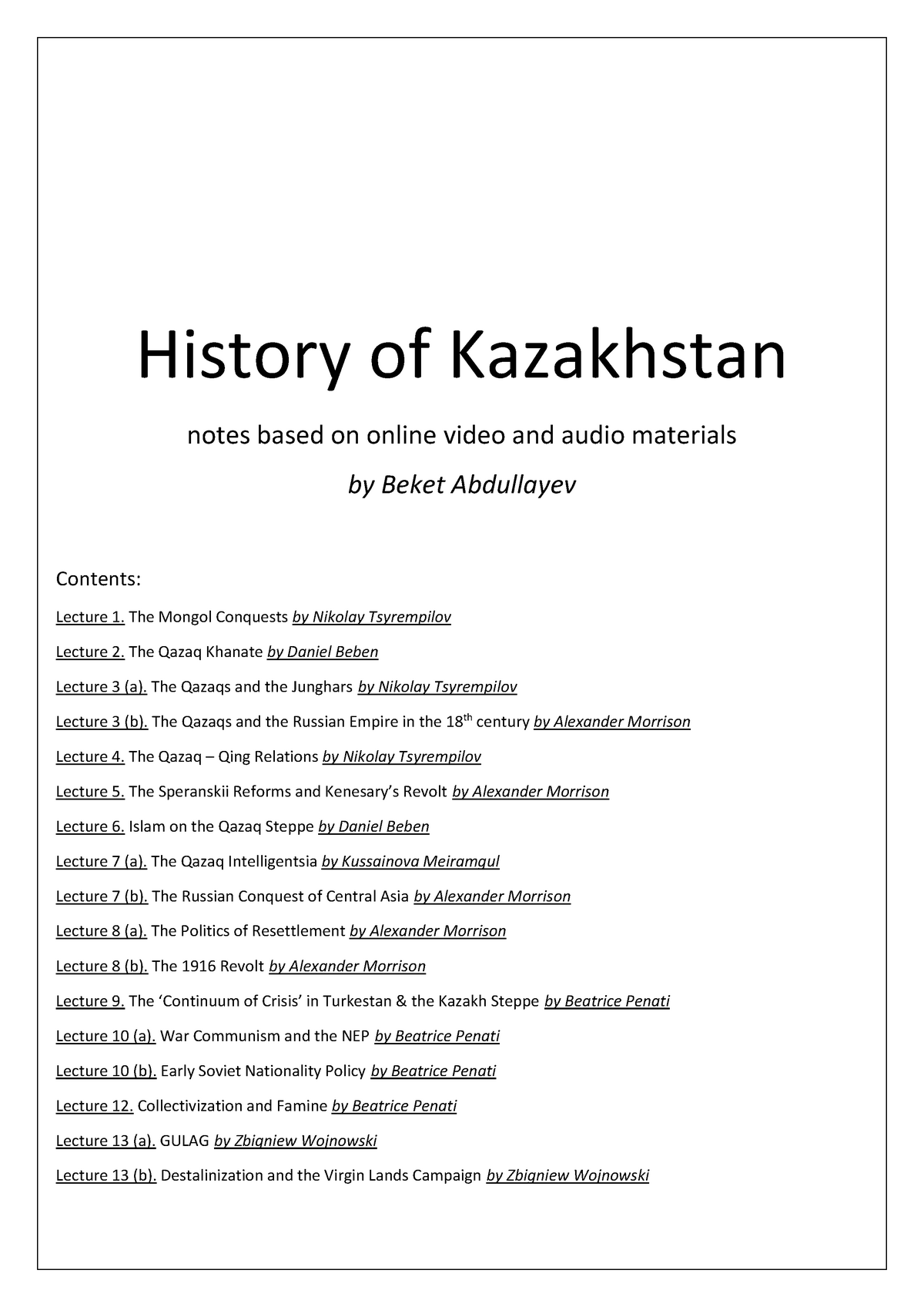 history of kazakhstan essay