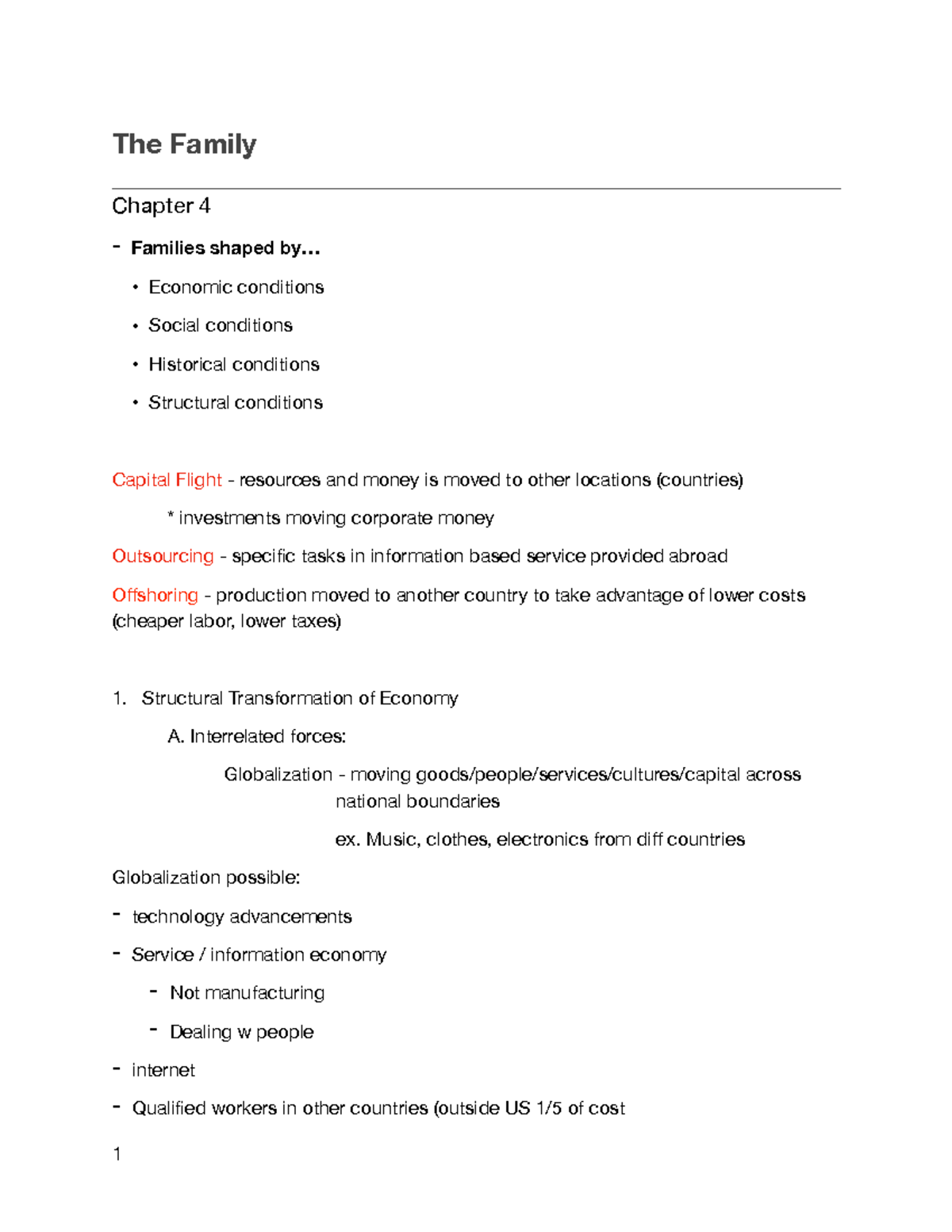 Family CH 4 - These notes identify the conditions of families ...