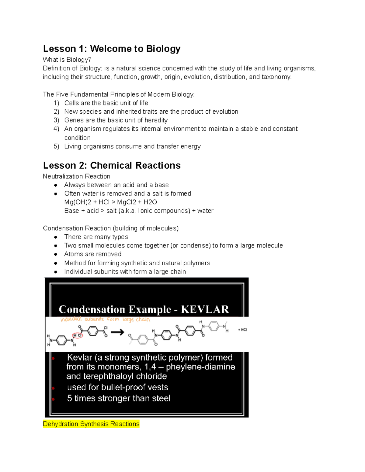 Unit 1 Biochemistry Lessons And Video Notes - Lesson 1: Welcome To ...