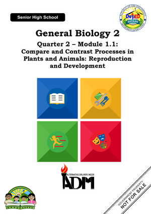 General Biology 2 Quarter 2 Module 1 Compare and Contrast Processes in  Plants and Animals: - Studocu