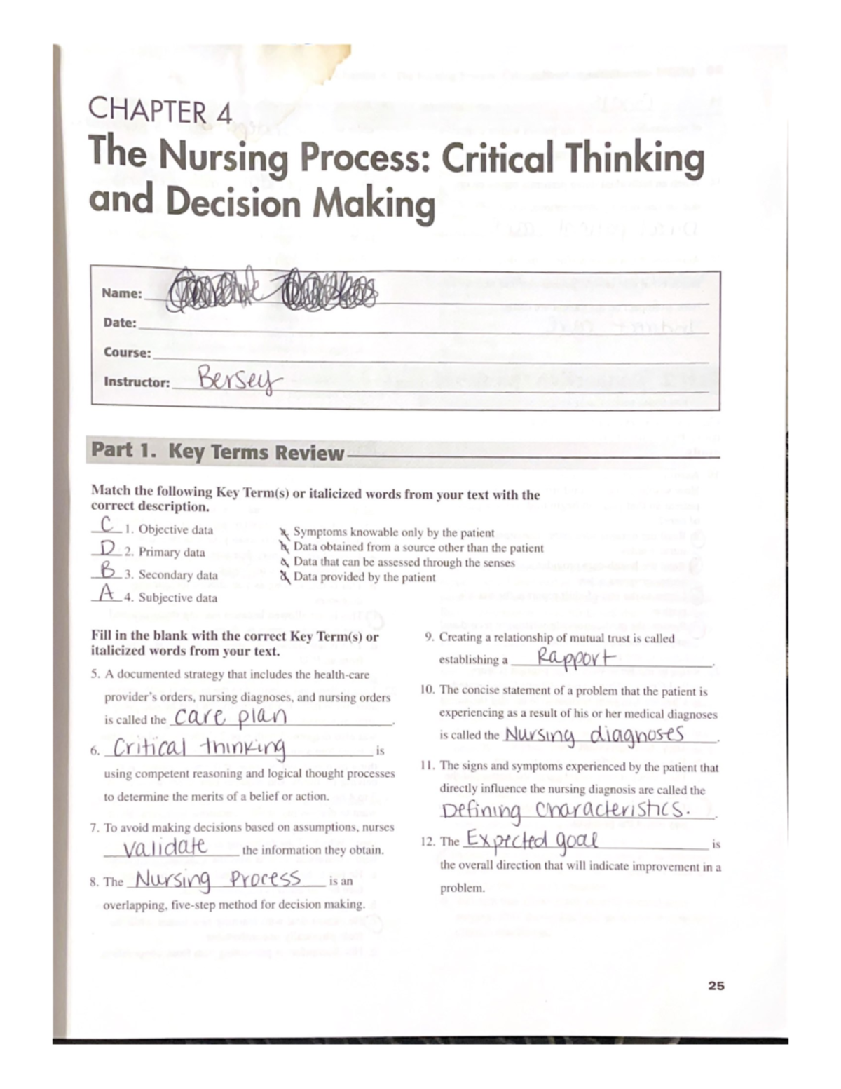 Ch.5 The Nursing Process Critical Thinking And Decision Making - PNSG ...