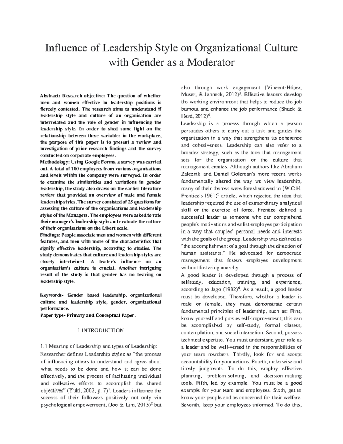 Influence of Leadership Style on Organizational Culture - The research ...