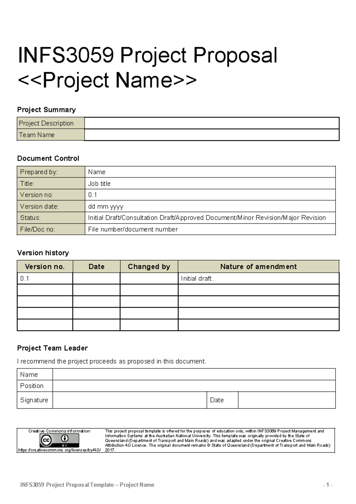 INFS3059 Project Plan Template - INFS3059 Project Proposal Project ...
