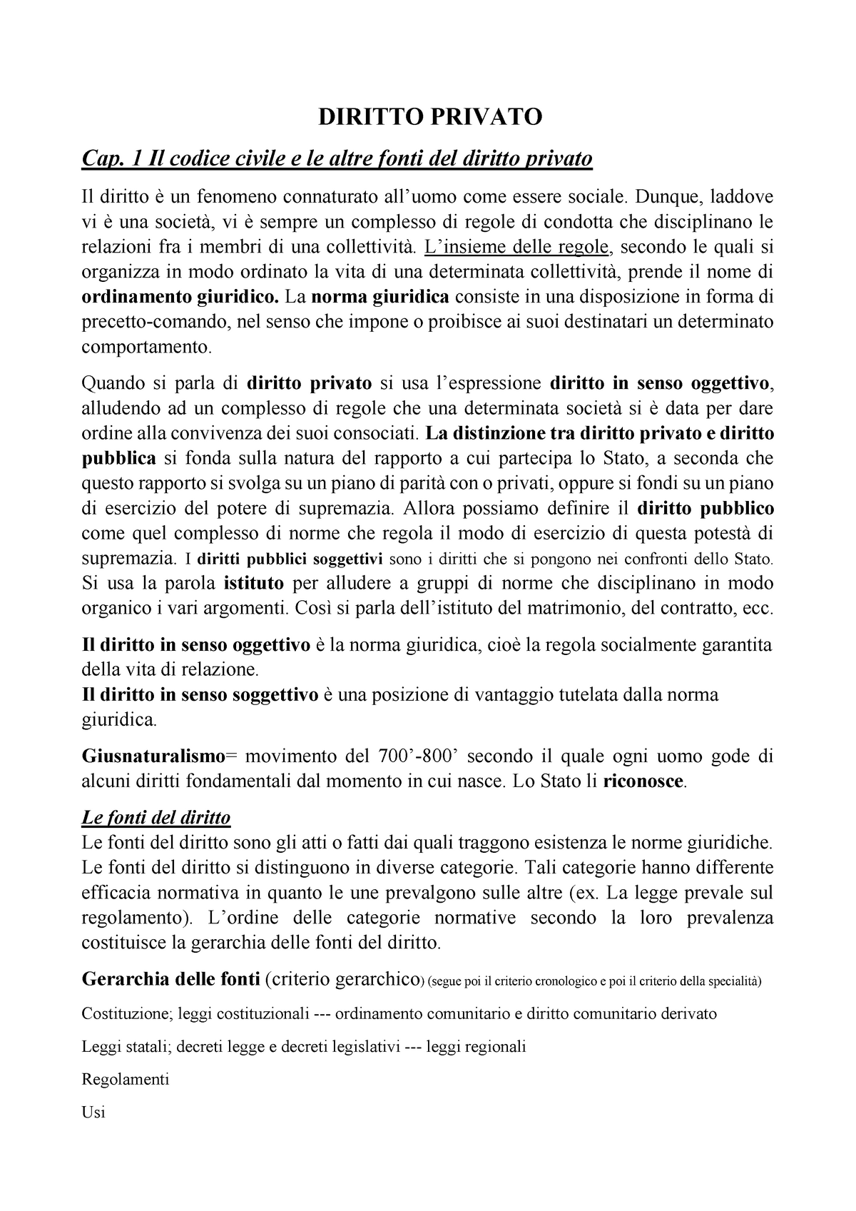 Riassunto Completo Di Diritto Privato - DIRITTO PRIVATO Cap. 1 Il ...