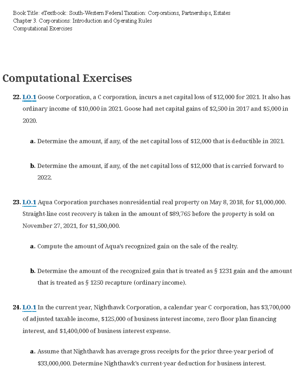 Computational problems - Book Title: eTextbook: South-Western Federal ...