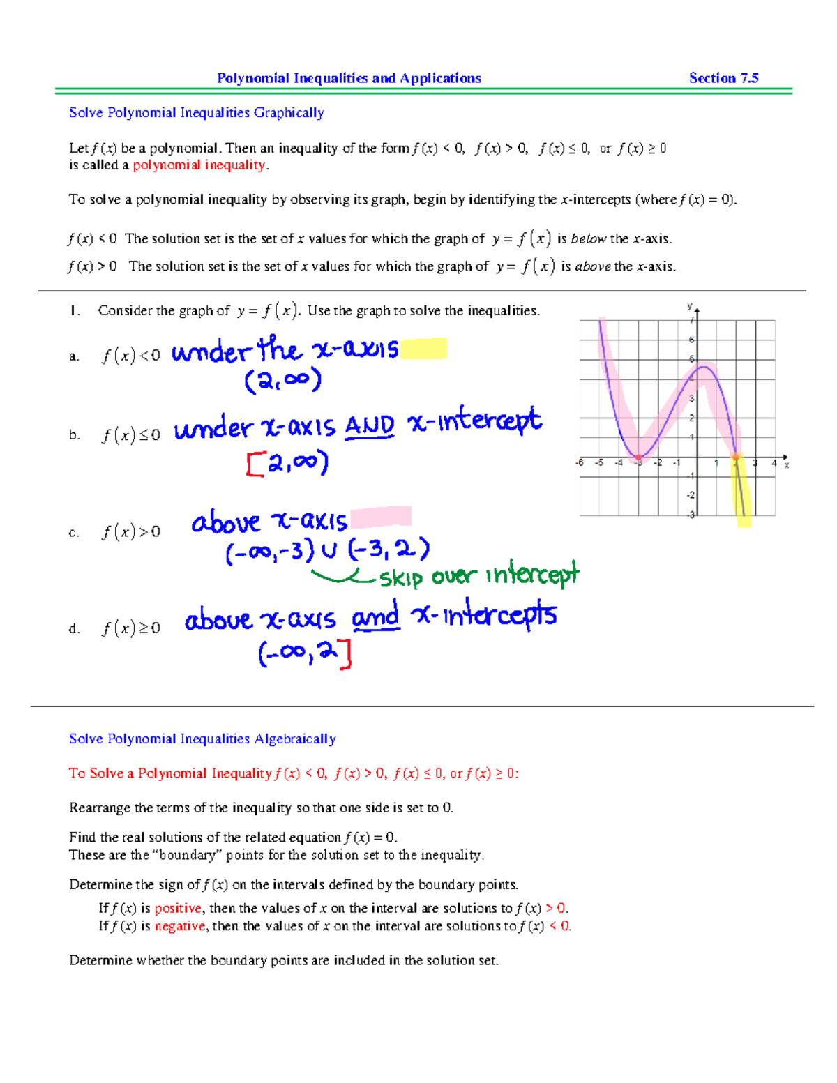 Sec 7 - Section 7 notes - Polynomial Inequalities and Applications ...