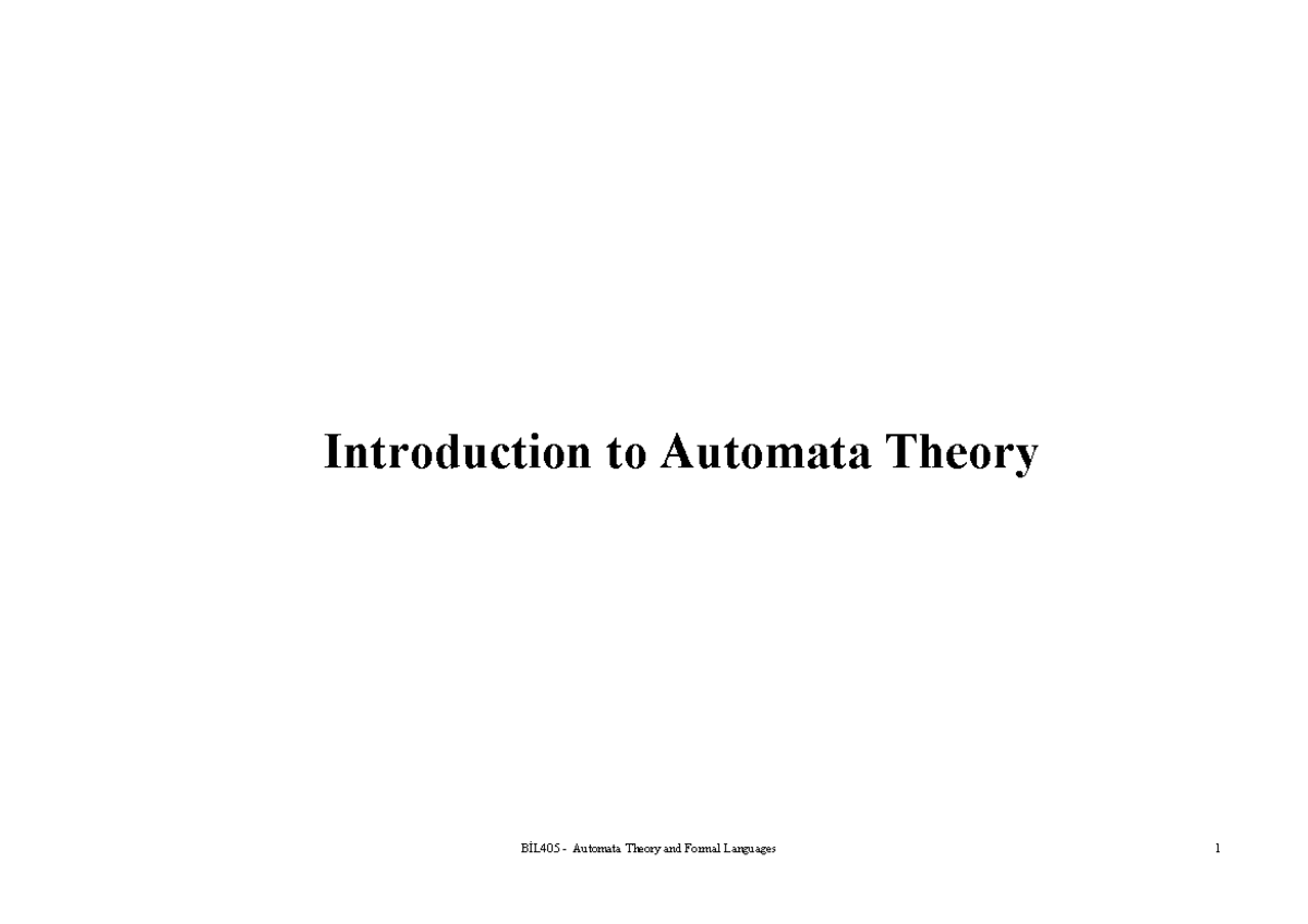 UNIT 1 Introduction - THIS COVER CENTRAL CONCEPT OF AUTOMATA THEORY ...