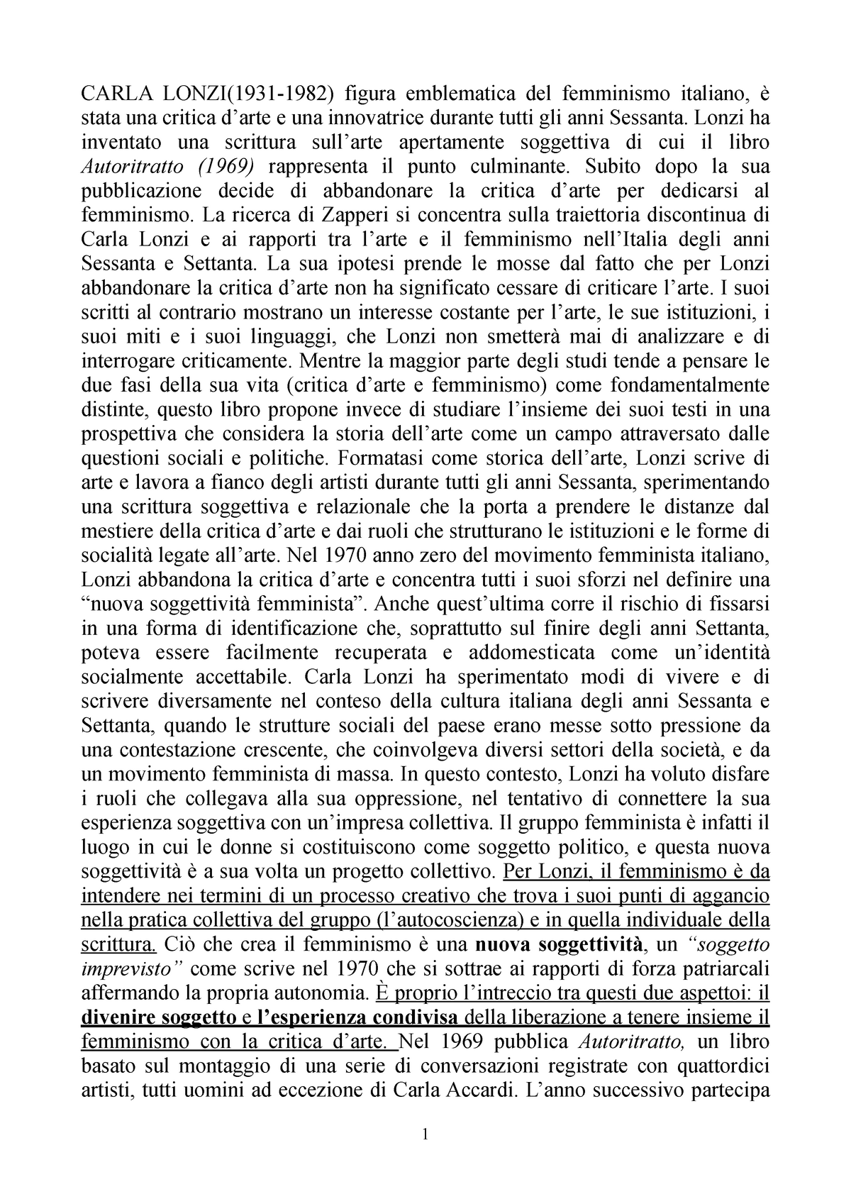 Carla Lonzi, Giovanna Zapperi - CARLA LONZI(1931-1982) Figura ...