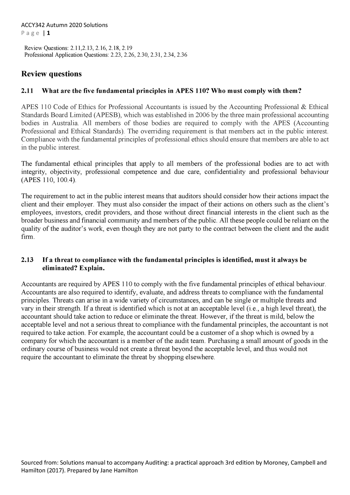 Chapter 2 practice question and answer - Page | 1 Sourced from ...