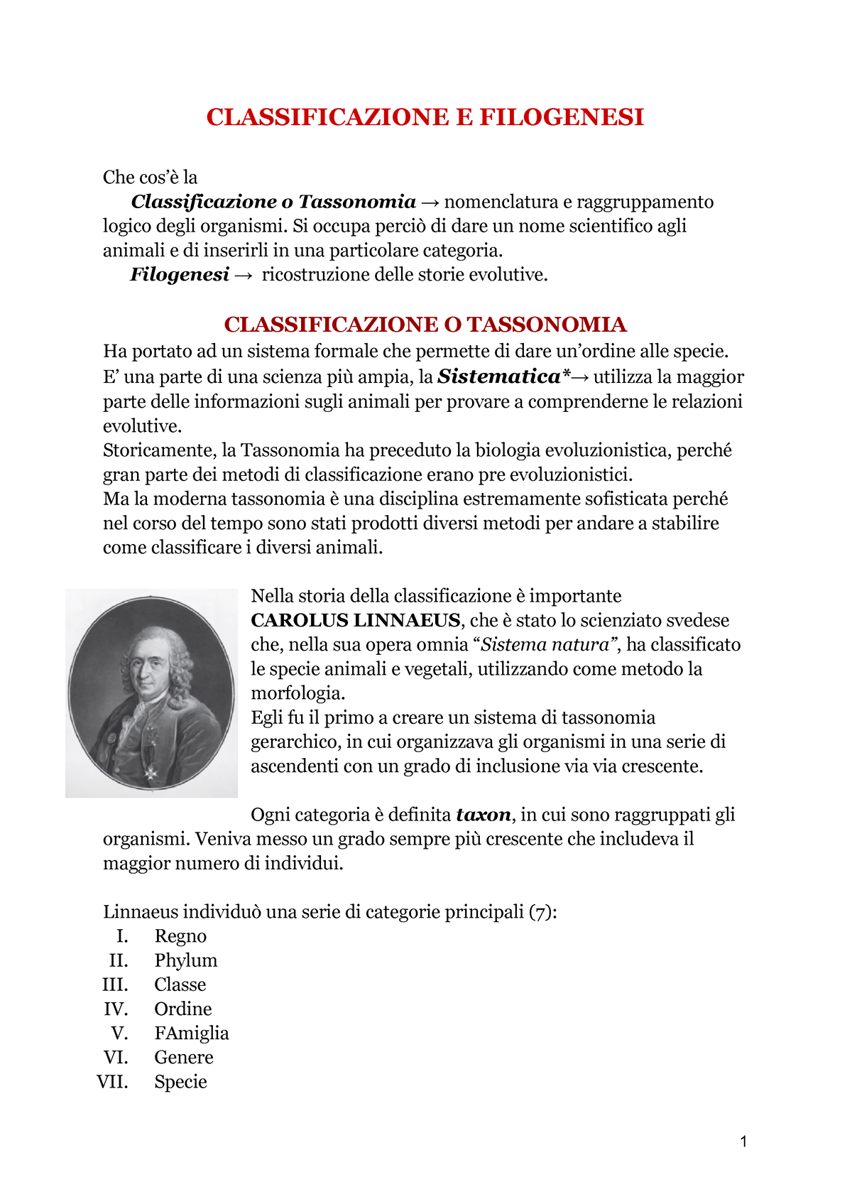 Lezione 3 Classificazione E Filogenesi Degli Animali - CLASSIFICAZIONE ...