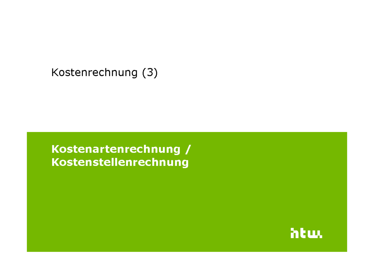 Kostenrechnung übungen Mit Lösungen Pdf www.studocu.com
