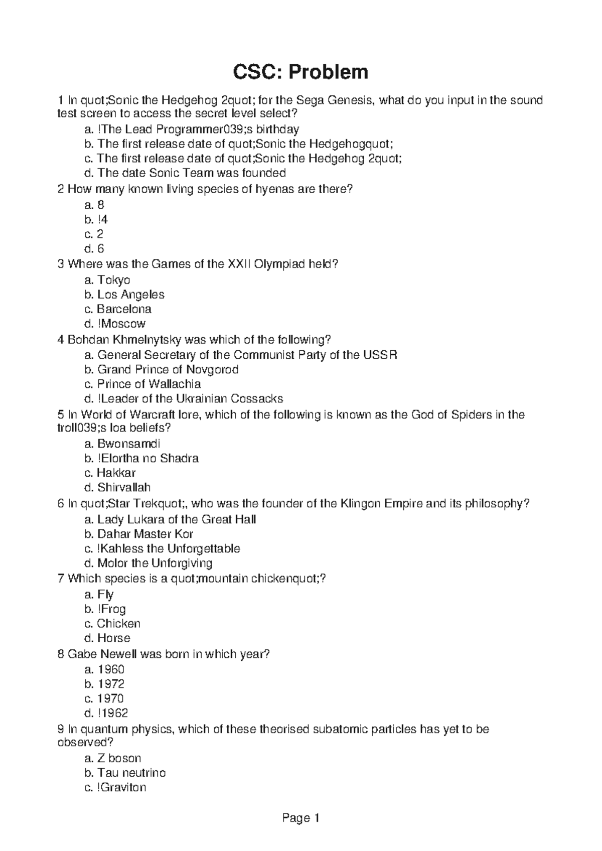 CSC257-Essay-3 - CSC257 - CSC: Problem 1 In quot;Sonic the Hedgehog ...