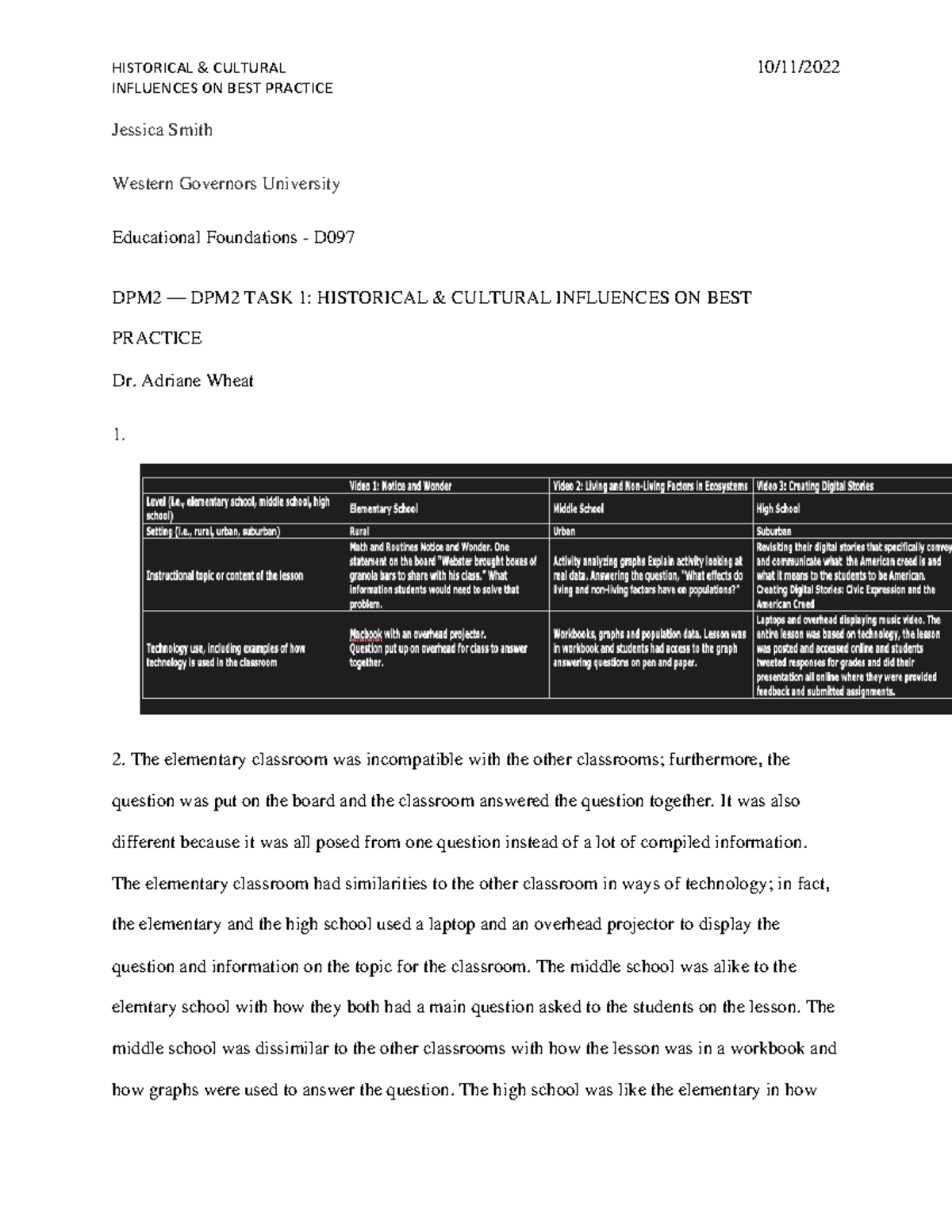 DPM2 Task 1 - Task 1 edited once 1st copy - Jessica Smith Western ...